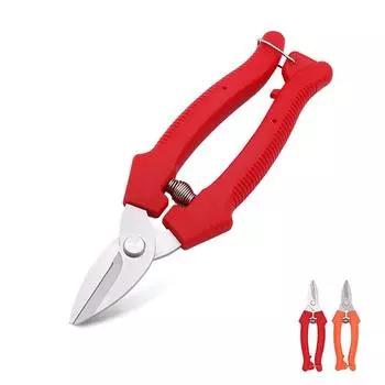 Садовые ножницы из нержавеющей стали с прямой головкой и ручкой из полипропилена, секатор для бонсай, обрезка фруктовых ветвей, ручные инструменты для садовода красный