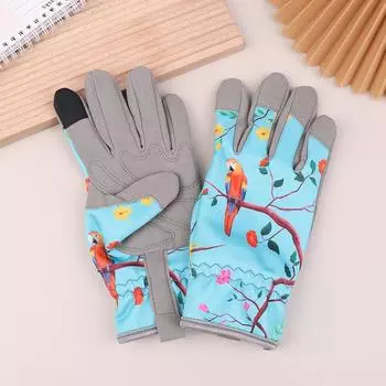 Садовые перчатки для женщин, дышащие кожаные садовые перчатки с захватом, устойчивые к проколам и колючкам, рабочие перчатки L