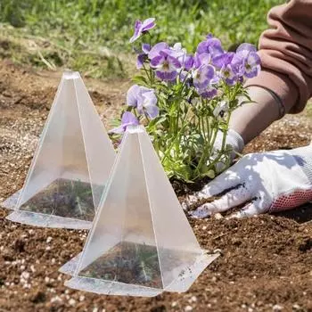Садовые растения колпаки многоразовые вентилируемые саженцы протектор с металлическими кольями прозрачная мини теплица против солнца мороза птица для роста растений 20PCS