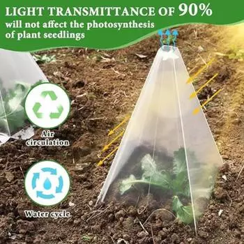 Садовые растения Yousheng, многоразовые вентилируемые защитные колышки для рассады с металлическими кольями, прозрачная мини-теплица от солнца и заморозков, для птиц, для роста растений 20PCS