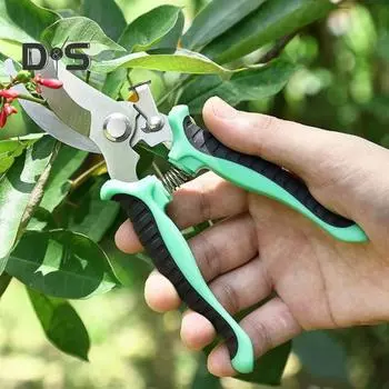 Садовые секаторы из нержавеющей стали Садовые ножницы Ножницы для обрезки веток деревьев Острые ножницы для обрезки стеблей цветочной изгороди зелёный