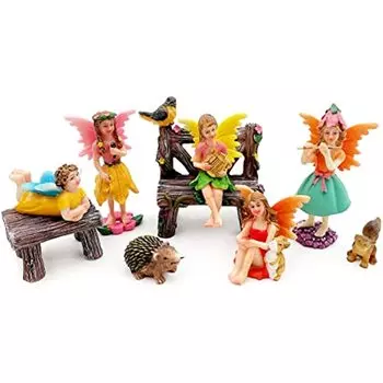 Садовые статуи Миниатюрные садовые фигурки Статуи Наружный декор Садовое искусство На открытом воздухе на осень-зиму Декор сада, уличная статуя для патио, лужайки Sheep-6pcs