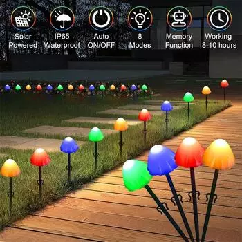 Садовые светильники на солнечных батареях для улицы, гирлянды на солнечных батареях, водонепроницаемые светильники для дорожек на солнечной батарее для патио, декоративные светильники для двора Solar 3.5 10LED