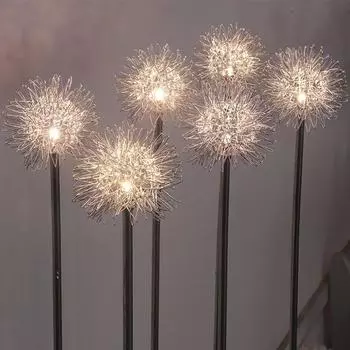 Садовые светильники на солнечных батареях, железные шары, колья для одуванчиков, солнечные лампы для цветов, светодиодные уличные светильники, атмосфера двора, сказочный ночной светильник