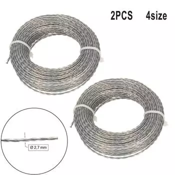 Садовые триммерные лески Триммерные лески для травы с армированной сердцевиной 15mx2mmx 2pcs