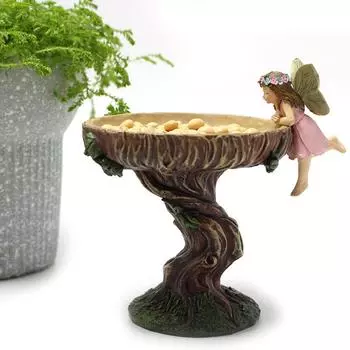 Садовые украшения для девочек-ангелов, уникальные статуэтки фей, смоляные феи, корм для птиц Brds, кормушка для птиц на открытом воздухе 13X10.2X12.7cm