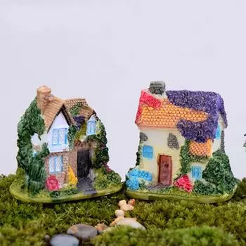 Садовые украшения Фигурки фей Сказочный сад Мини-замок Замки Миниатюрная вилла Лесной террариум Фигурки Миниатюры Аксессуары для дома A