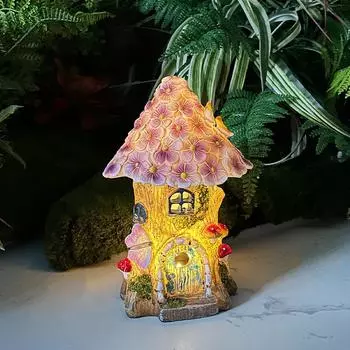 Садовые украшения-колибри на солнечной батарее для патио, ландшафтные светильники из смолы розовый