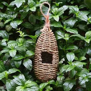 Садовые украшения Ландшафтная трава Птичье гнездо Уличное украшение Чисто ручная работа Птичья клетка Пчелиное гнездо 20x8cm