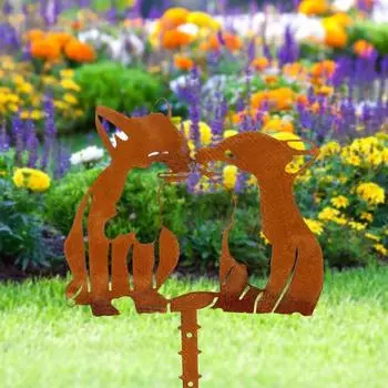 Садовые украшения Rusty Animal Garden Metal Yard Art Corten Steel Outdoor Decor Squirrel Yard Decor Handmade Decor армия зеленый
