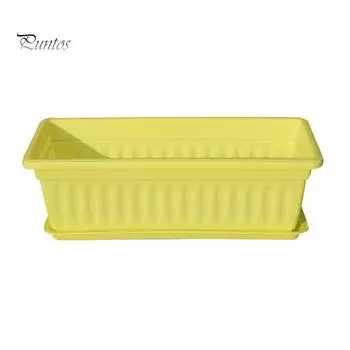 Садовый 3шт балконный прямоугольный овощной цветочный горшок из смолы коробка для посадки горшка 44x19x14cm фиолетовый