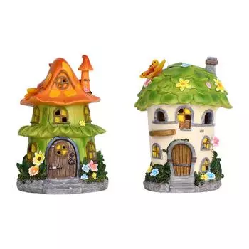 Садовый цветок, дом, статуя, забавные художественные украшения, ландшафт, подарки на день рождения, наружное украшение для крыльца, патио, лужайки, заднего двора оранжевый
