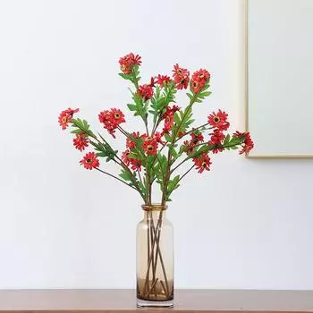 Садовый цветок-имитация, маленький цветок подсолнуха, украшение для дома, имитация растения в горшке, искусственный цветок красный