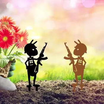 Садовый декор Муравьи Уличные металлические украшения Садоводство Задний двор Уличный садовый декор Муравьи Металлические очаровательные украшения красный