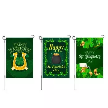 Садовый флаг ко Дню Святого Патрика символизирует надежду, двухсторонний вертикальный флаг с клевером для Backya Type 1
