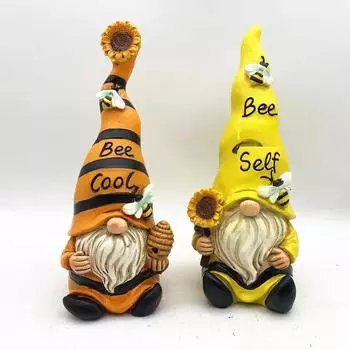 Садовый гном, эльф, статуэтка из смолы – декоративное украшение для улицы hand powder dwarf жёлтый