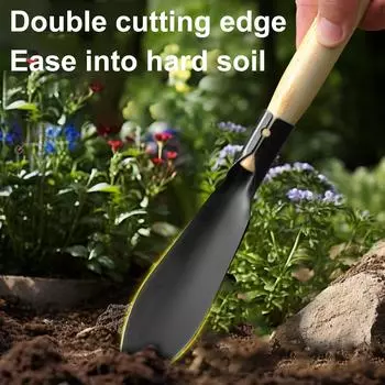 Садовый инструмент из нержавеющей стали, тяжелая ручная мастерка, ручные грабли с деревянной ручкой, садовый подарок для активного отдыха A