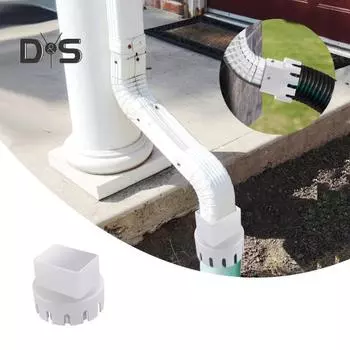 Садовый инструмент Соединитель водосточной трубы Универсальный прочный адаптер для водосточного желоба на крыше S чёрный