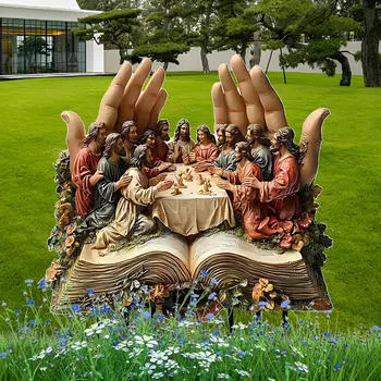 Садовый кол Тайной Вечери, украшение в виде статуэтки, дары Иисуса Бога, христианская скульптура, статуя для двора