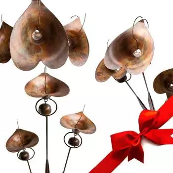 Садовый колышек для каллы Yousheng, металлический колышек для цветов с колокольчиками, цветы для уличного искусства, подвесной колокольчик для украшения двора, лужайки, патио Gold Plated Copper