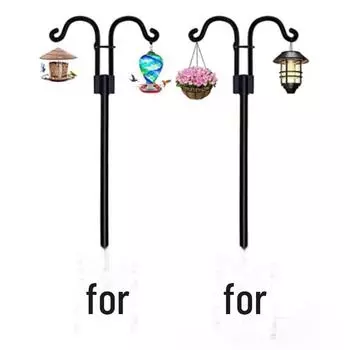 Садовый колышек Dual Shepherd Hook для горшечных растений и декоративных ламп 46-inch thick version