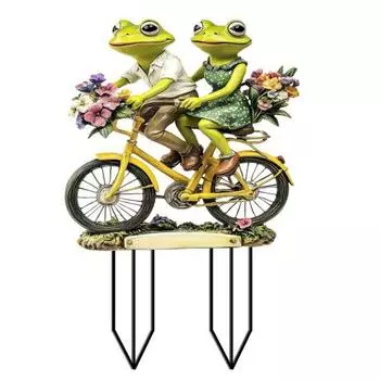 Садовый колышек «Пара лягушек», 2D акриловая плоская декорация в виде лягушек, водонепроницаемый колышек с животным для цветочного горшка, кашпо, балконного ящика Frog