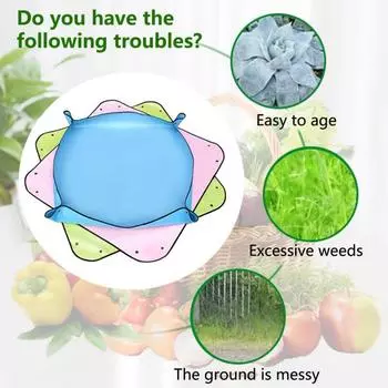 Садовый коврик с 4 углами и пряжкой, ПВХ, комнатные балконные растения, коврик для пересадки почвы, коврик для патио S зелёный