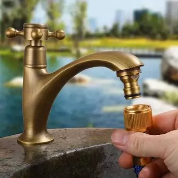 Садовый кран, цельный латунный кран, одинарный, холодный, G1/2, кран для мытья полов, открытый кран для швабры, бассейна, кран для стиральной машины, антикварный