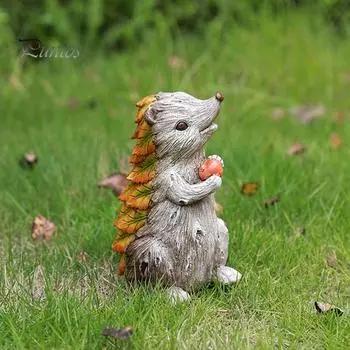 Садовый лист, фигурка животного, черепаха, сова, белка, кролик, лиса, птица, ёж, улитка, статуэтка, скульптура животного из смолы, украшение для двора, орнамент D