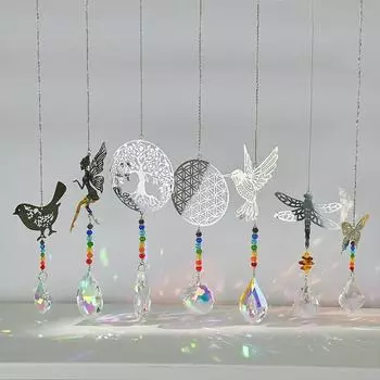 Садовый ловец солнца, подвесные подвески для двора, искусственные хрустальные колокольчики, создатель радуги на окнах, аксессуары для эстетики дома