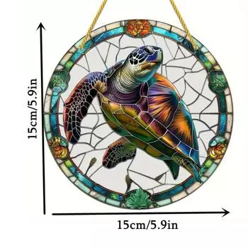 Садовый ловец солнца в виде черепахи из витражного стекла, садовый ловец солнца из акрила, подходит для украшения дома и сада, крыльца, спальни и подарков на вечеринки 7.87 * 7.87 inches