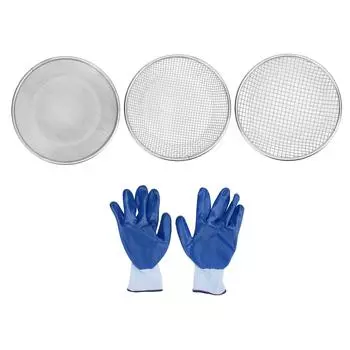 Садовый песок почва компост сито нержавеющая сталь 50 кг подшипник садовый фильтр с противоскользящим покрытием Gl 2mm / 0.08in Hole