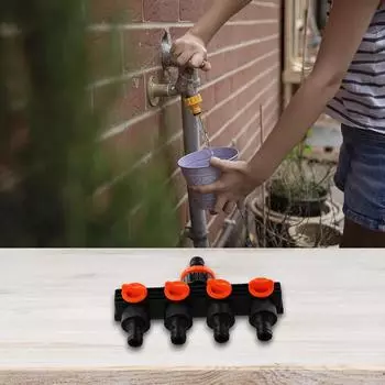 Садовый поливной соединитель распределительный кран 4-ходовой шланг дивертор с клапаном распределитель воды для наружного крана разбрызгивания коричневый
