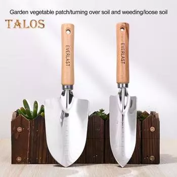 Садовый ручной мастерок, сверхмощная садовая лопата из полированной нержавеющей стали с деревянной ручкой, лопата для пересадки и копания A