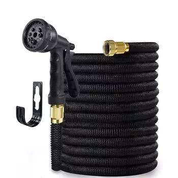 Садовый шланг для мытья автомобиля, автоматический телескопический распылитель воды, костюм для распыления, 2-слойный шланг TPE, латунный соединитель 3/4 дюйма