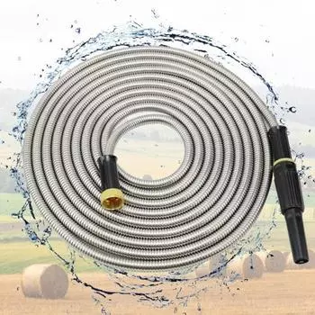 Садовый шланг из нержавеющей стали, гибкий, устойчивый к перегибам, расширяемый водопроводный шланг, устойчивый к атмосферным воздействиям, герметичный шланг