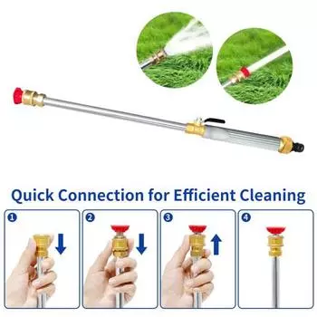 Садовый шланг, мойка высокого давления с нескользящей ручкой, широко используемая струйная насадка, моечная машина с 2 сменными насадками чёрный