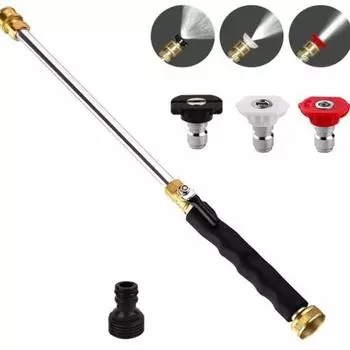 Садовый шланг, насадка, моечная машина высокого давления со сменными насадками, нескользящая ручка, широко используемая струйная насадка, инструменты для мойки высокого давления чёрный