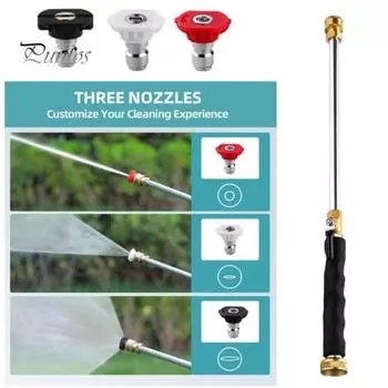 Садовый шланг, насадка, моечная машина высокого давления со сменными насадками, нескользящая ручка, широко используемая струйная насадка, инструменты для мойки высокого давления чёрный