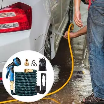 Садовый шланг Расширяемый водяной шланг с распылительной насадкой Легкий гибкий садовый шланг для полива и очистки EU