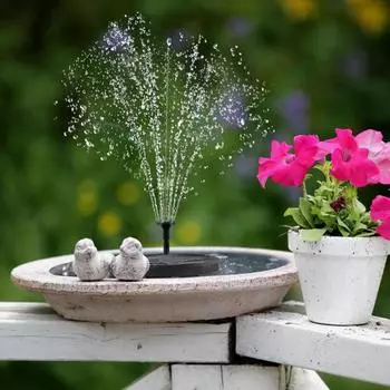 Садовый солнечный фонтан с легким водонепроницаемым автоматическим включением/выключением. Простая установка. Высокая эффективность. 16cm