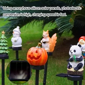 Садовый солнечный светильник, светодиодный светильник на солнечной батарее для животных из смолы, водонепроницаемый уличный декоративный светильник для ландшафтного освещения, дорожки, патио, забора, двора D
