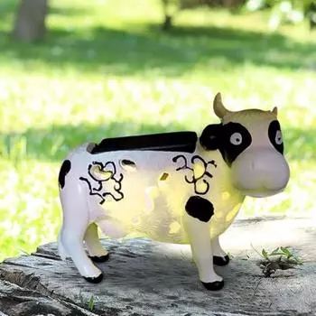 Садовый солнечный светильник Yousheng Cow, уличный светильник на солнечных батареях с изменяющимся цветом, светодиодная фигурка коровы для украшения двора, патио