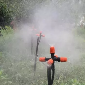 Садовый спринклер с защитой от протечек, регулируемый пластиковый вращающийся на 360 градусов спринклер для воды для теплицы оранжевый