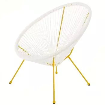 Садовый стул Acapulco 73 x 80 x 85 см, белый ротанг, горчичный