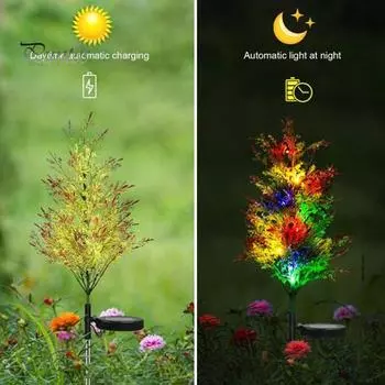 Садовый светильник для рождественских украшений, высокая яркость, водонепроницаемая, многоцветная светодиодная лампа на солнечной энергии 1pc