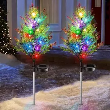 Садовый светильник для рождественских украшений, высокая яркость, водонепроницаемая, многоцветная светодиодная лампа на солнечной энергии 1pc