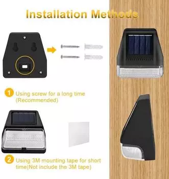 Садовый светильник на солнечной батарее, наружное украшение сада, настенный светильник для прохода, настольная лампа на солнечной батарее, водонепроницаемая, светящаяся вверх и вниз, настенная лампа для мытья полов