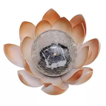 Садовый светильник янтарного цвета на солнечной батарее, декоративная лампа из треснувшего стекла, лампа для цветника для улицы