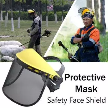 Садовый триммер для травы. Защитный шлем. Шляпа. Защитный щиток для лица. Предотвращение брызг. Маска для электрической резки. Сетчатая защитная маска на все лицо.